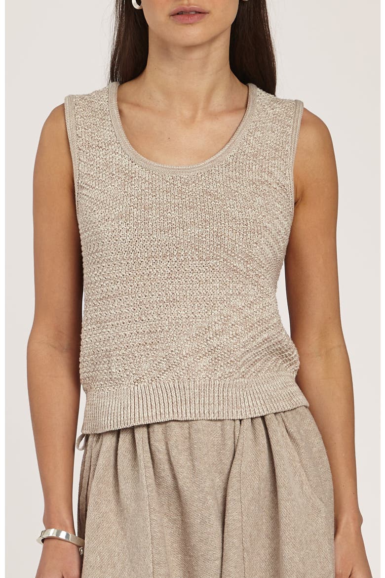 Angled Rib Crochet Vest, Main, color, Oat Marl