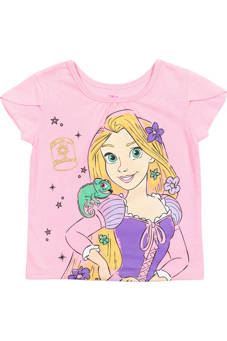 Princess T-Shirt and Tutu Skirt Set with Scrunchie, Alternate, color, Purple Rapunzel
