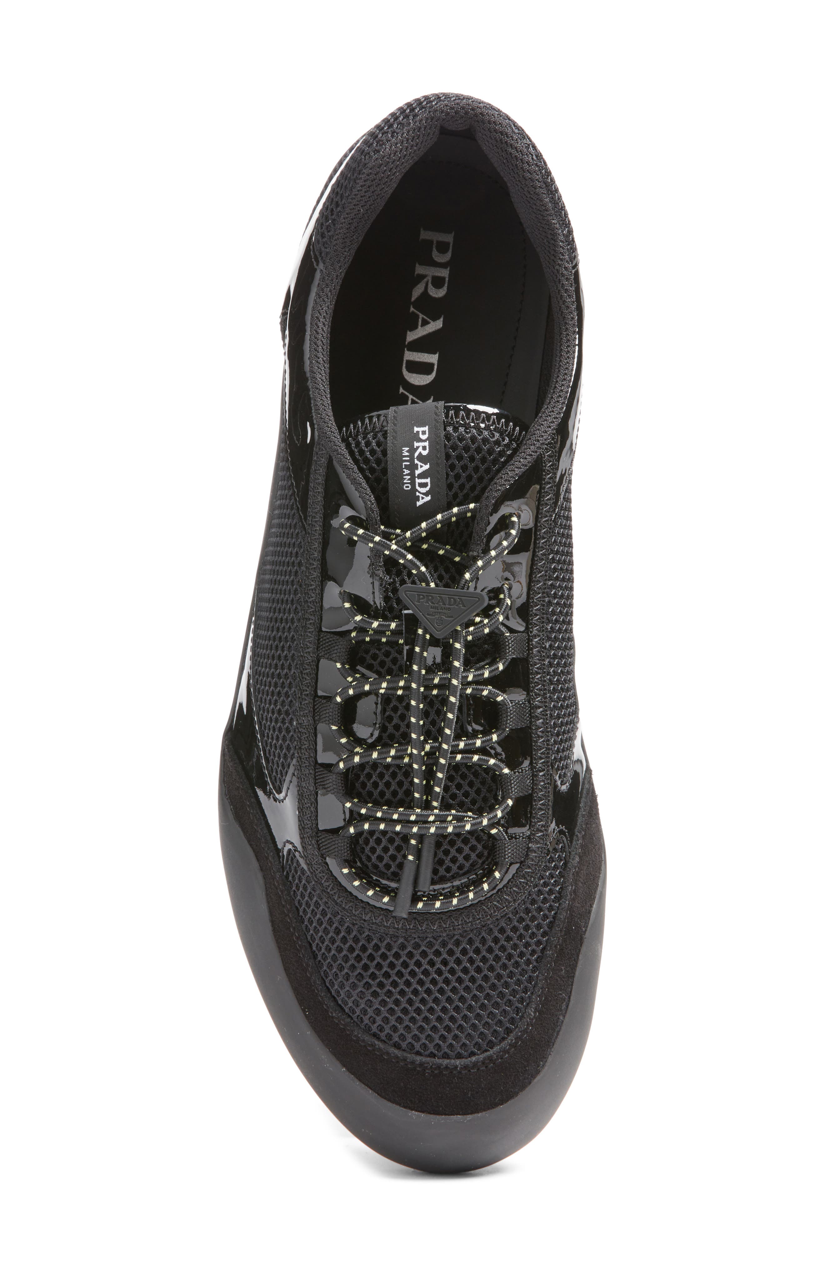 Prada Speedrock Mixed Media Sneaker, Alternate, color, Nero