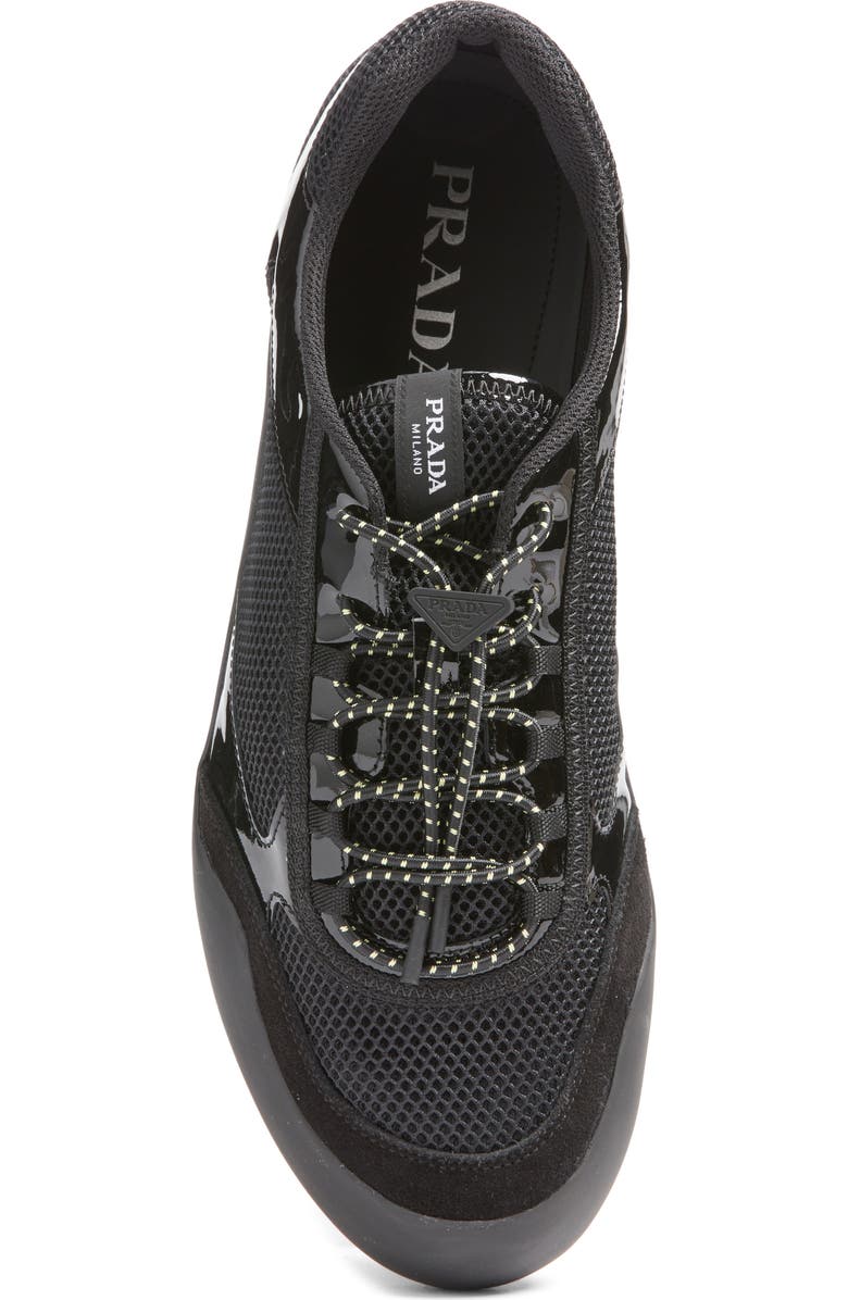 Prada Speedrock Mixed Media Sneaker, Alternate, color, Nero