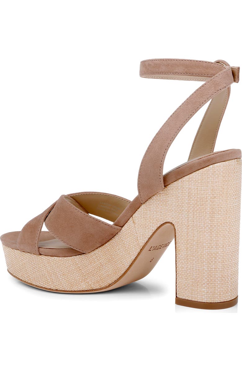 L'AGENCE Sandrine Ankle Strap Platform Sandal, Alternate, color, Cappuccino Suede