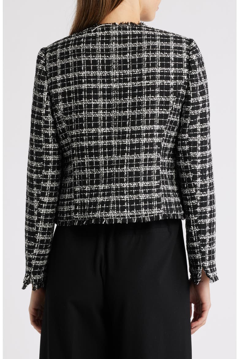 Bouclé Crop Jacket, Alternate, color, BLACK IVOR