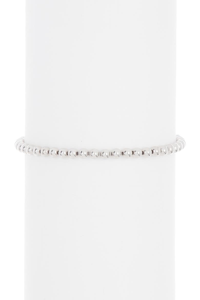 Ball Bead Heart Charm Bracelet, Alternate, color, SILVER