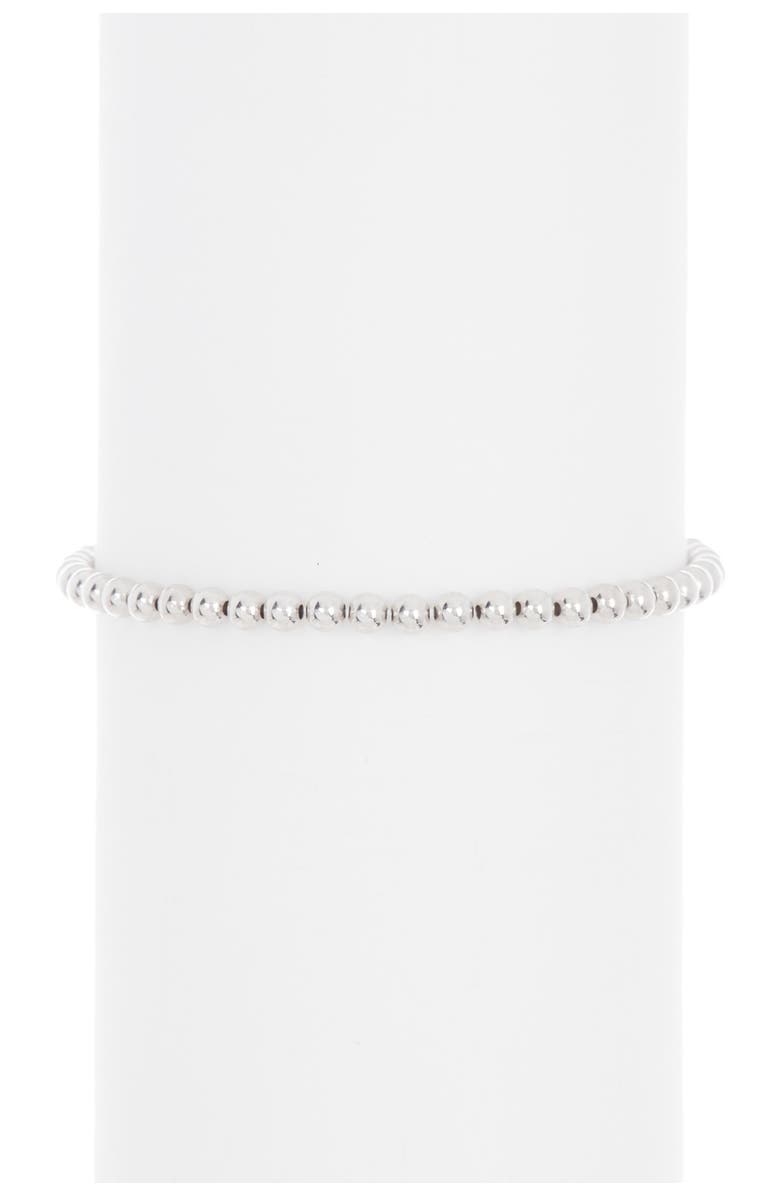 Adornia Ball Bead Heart Charm Bracelet, Alternate, color, Silver