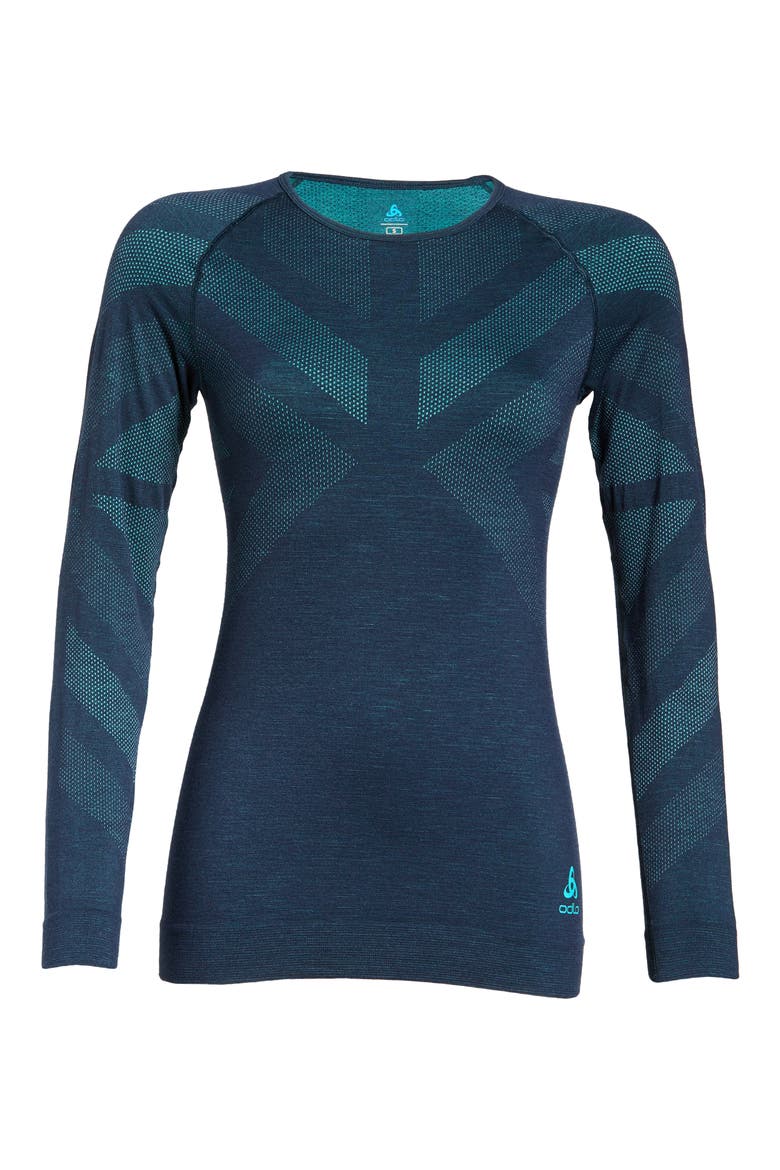 Women's Natural + Kinship Warm Base Layer Top, Alternate, color, DARK SAPHIRE