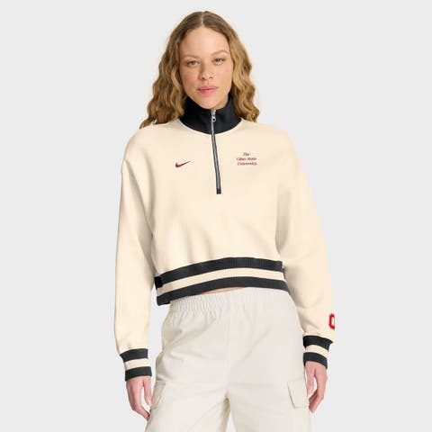Women's Nike Tan Ohio State Buckeyes Legacy Half-Zip Sweatshirt