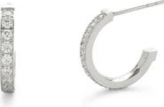 Brook and York Polished Stainless Steel & Cubic Zirconia Hoop Earrings