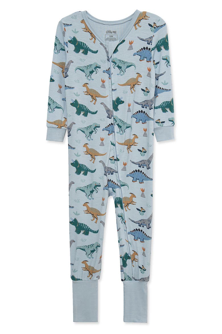Kids' Dino One Piece Pajamas, Main, color, BLUE