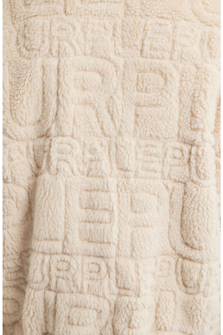 Wordmark Repeat High Pile Fleece Jacket, Alternate, color, ECRU