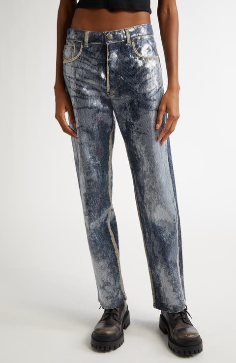 D-Ark Sequin Bootcut Jeans