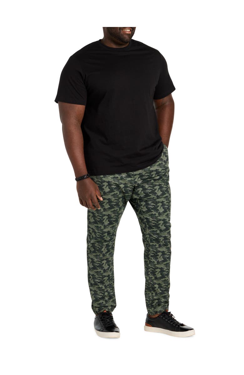 True Nation by DXL Big & Tall Slim-Fit Camo Joggers, Alternate, color, Olive And Black Camo