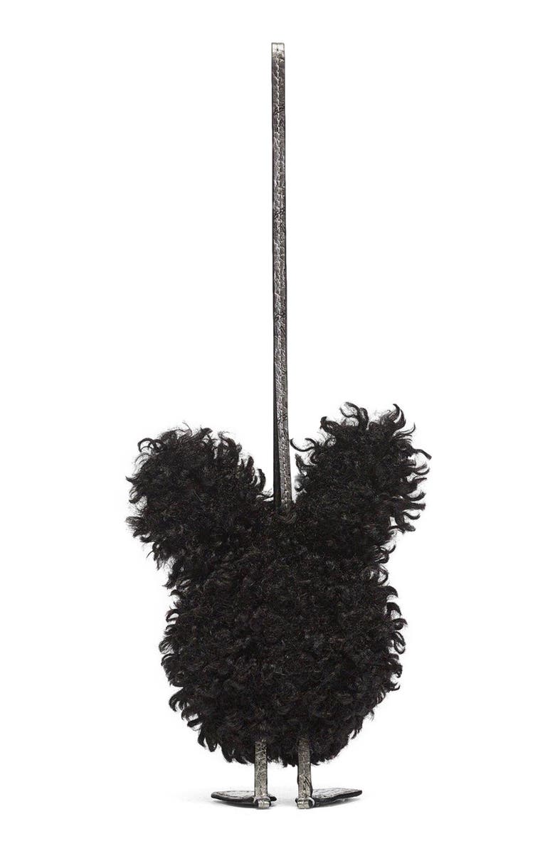 MCM Aren Rabbit Charm in Faux Fur, Alternate, color, 