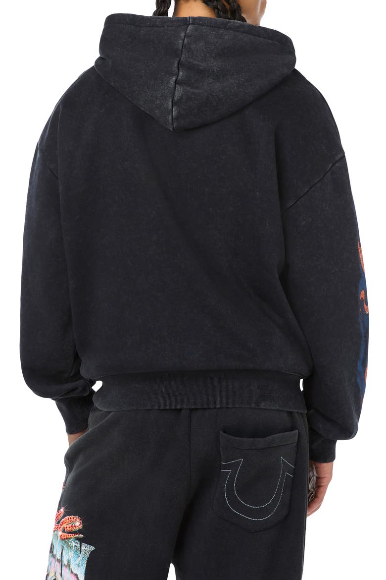 Snake Bite Graphic Crystal Hoodie, Alternate, color, JET BLACK