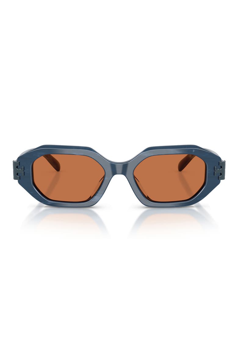 51mm Irregular Sunglasses, Main, color, NAVY MARBLE / BROWN