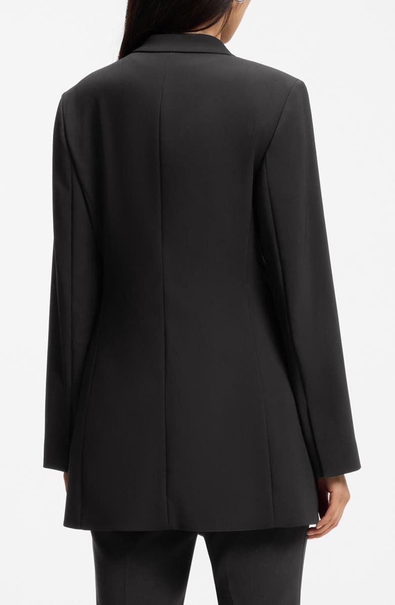 BOSS Jegania Concealed Closure Longline Slim Fit Crepe Blazer, Alternate, color, Black