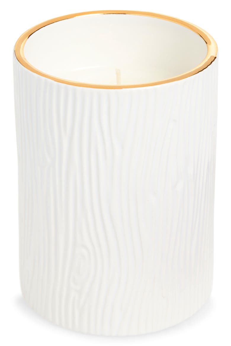 Gilded Frasier Fir Ceramic Candle, Main, color, WHITE