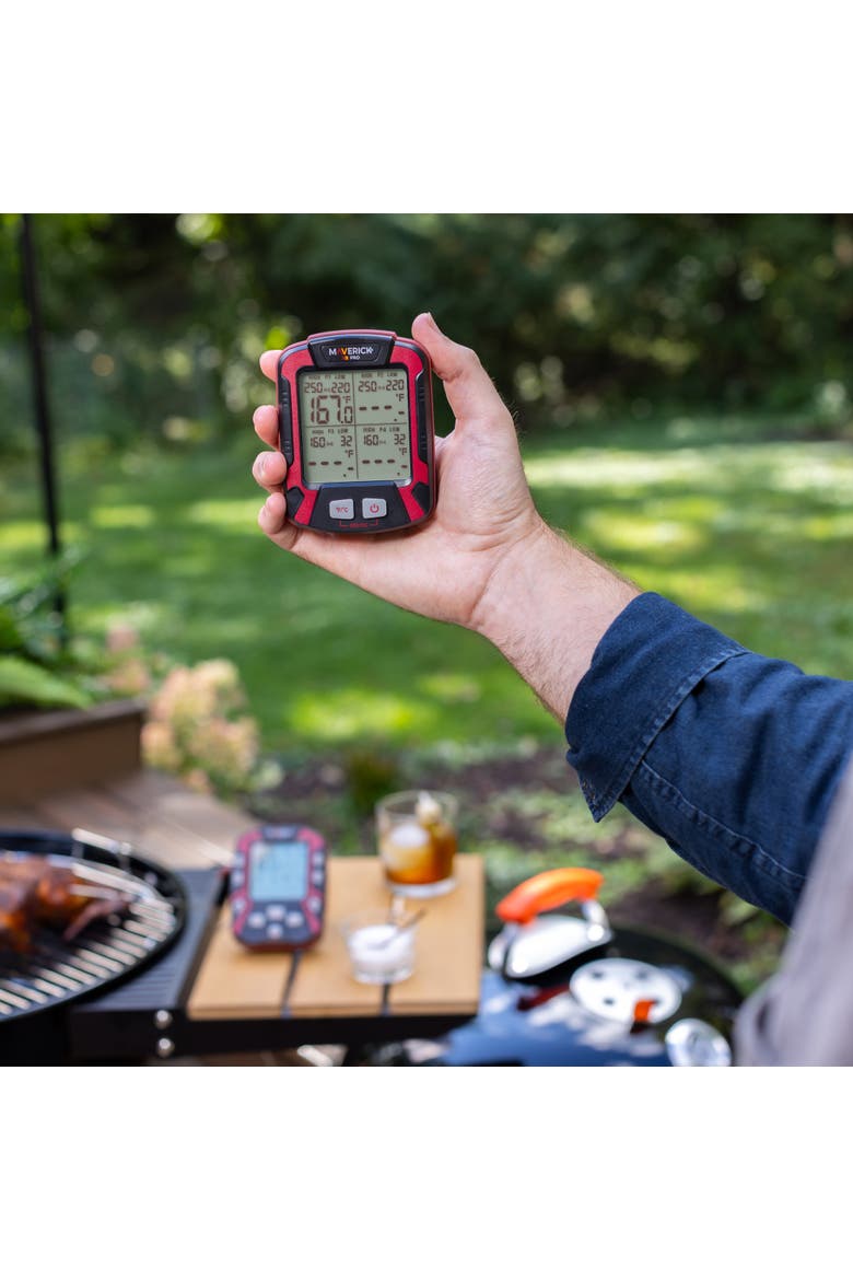 Extended Range Professional Wireless Thermometer, Four Probe, Alternate, color, Black/Red