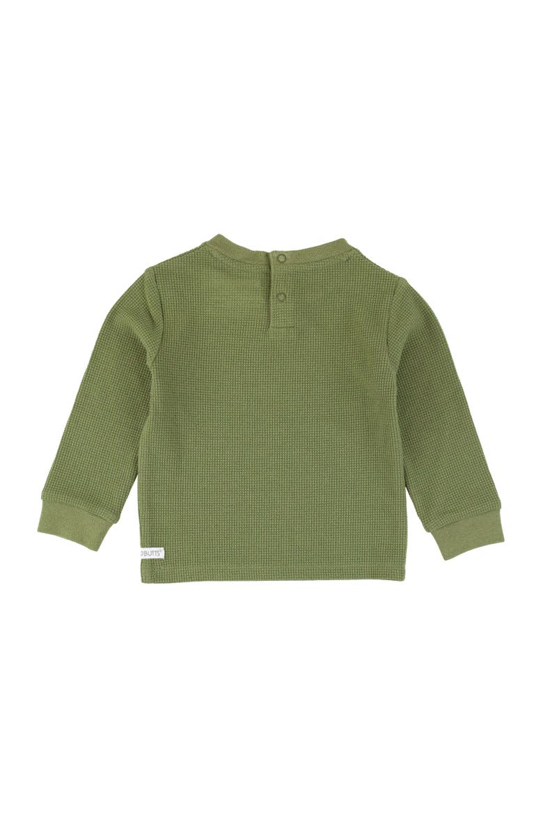 Baby Boys Waffle Knit Long Sleeve Crew Neck Shirt, Alternate, color, Dusty Olive