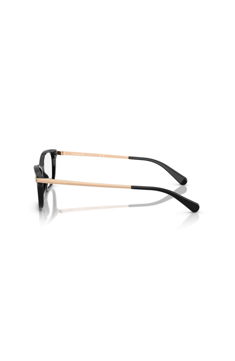 COACH 51mm Rectangle optical glasses, Alternate, color, Black