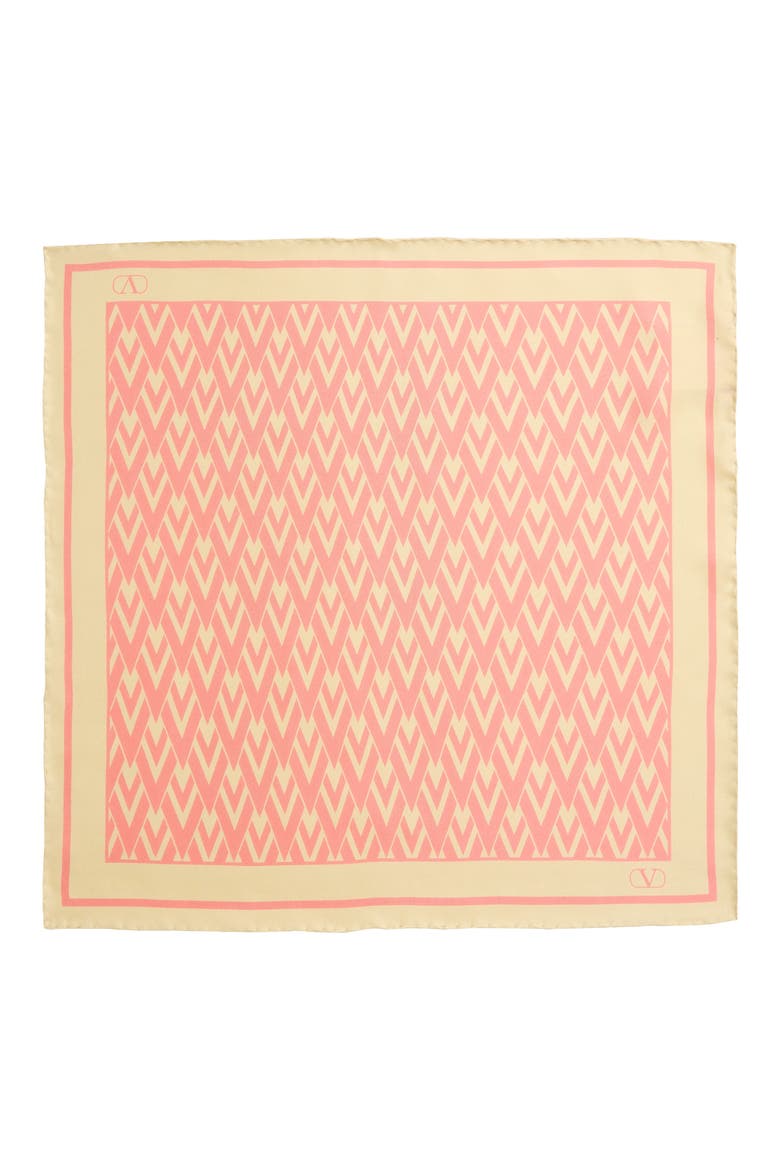 Toute la V Silk Square Scarf, Main, color, RED MULTI
