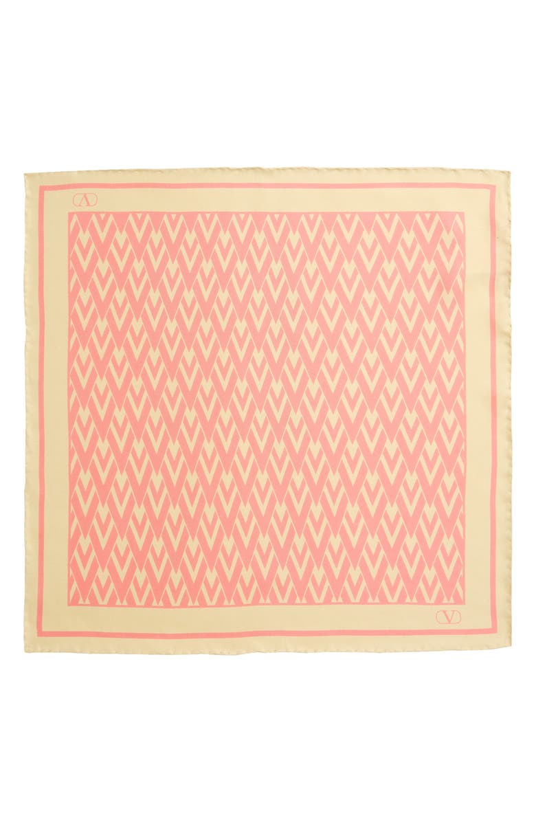 Valentino Garavani Toute la V Silk Square Scarf, Main, color, Red Multi