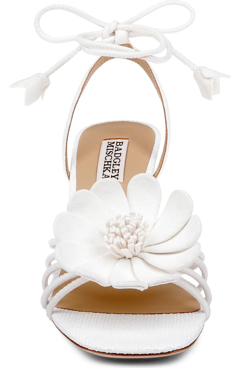 Badgley Mischka Collection Wallflower Ankle Wrap Sandal, Alternate, color, White Suede