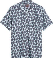 Johnston & Murphy Leaf Print Cotton and Modal Camp Shirt