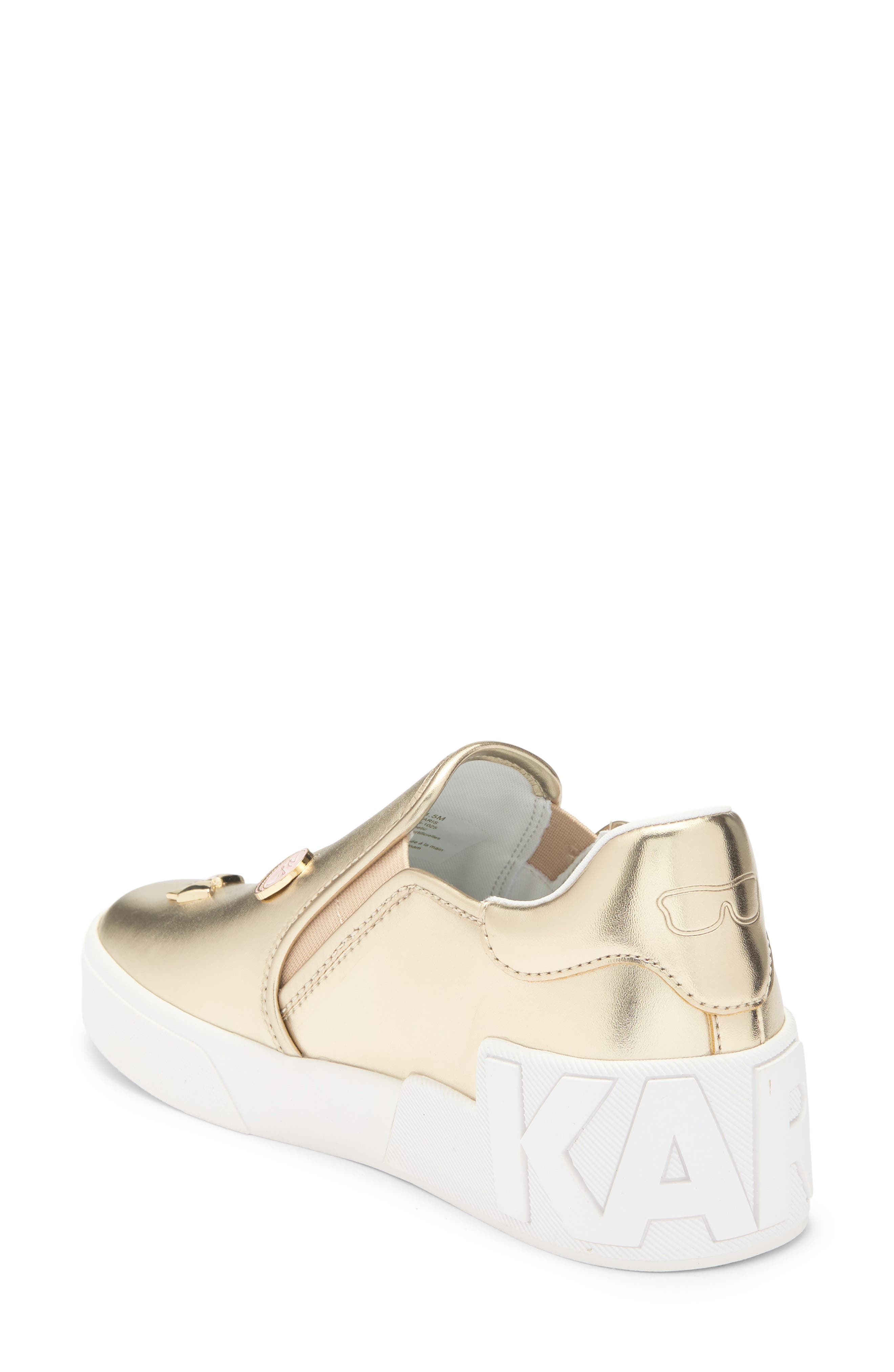 KARL LAGERFELD PARIS Maude Slip On Sneaker, Alternate, color, White Gold