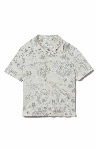 Reiss Kids' Gobi Sr. Cactus Print Short Sleeve Button-Up Shirt