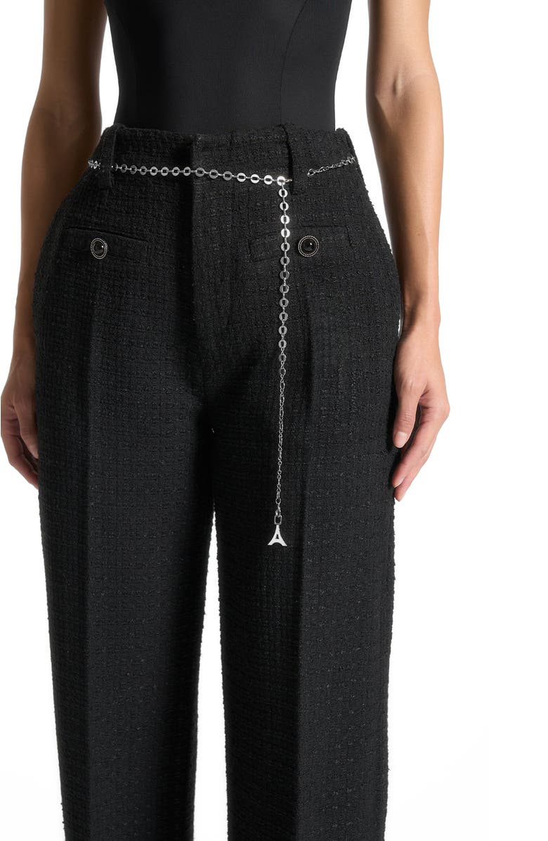 Manière De Voir Nathalie Tweed Trousers with Belt, Alternate, color, Black