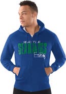 STARTER Men's Starter Royal Seattle Seahawks Distressed Classic Full-Zip Hoodie
