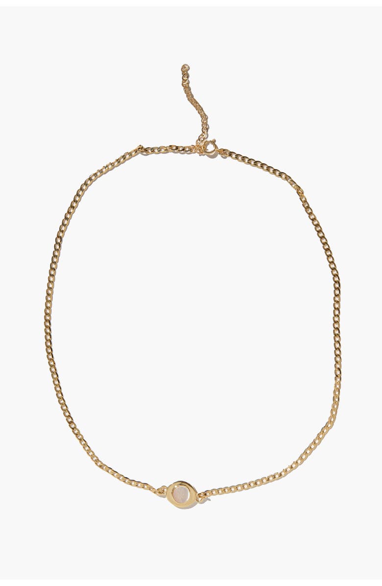 MUNS Aura Mother Pearl Necklace, Main, color, Gold Vermeil