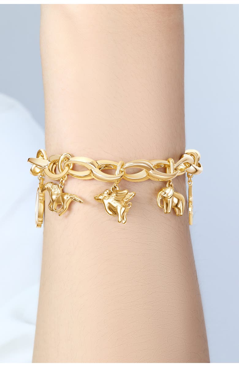 Mint & Lily Bold Cable Link Charm Bracelet, Alternate, color, 18K Gold Plated