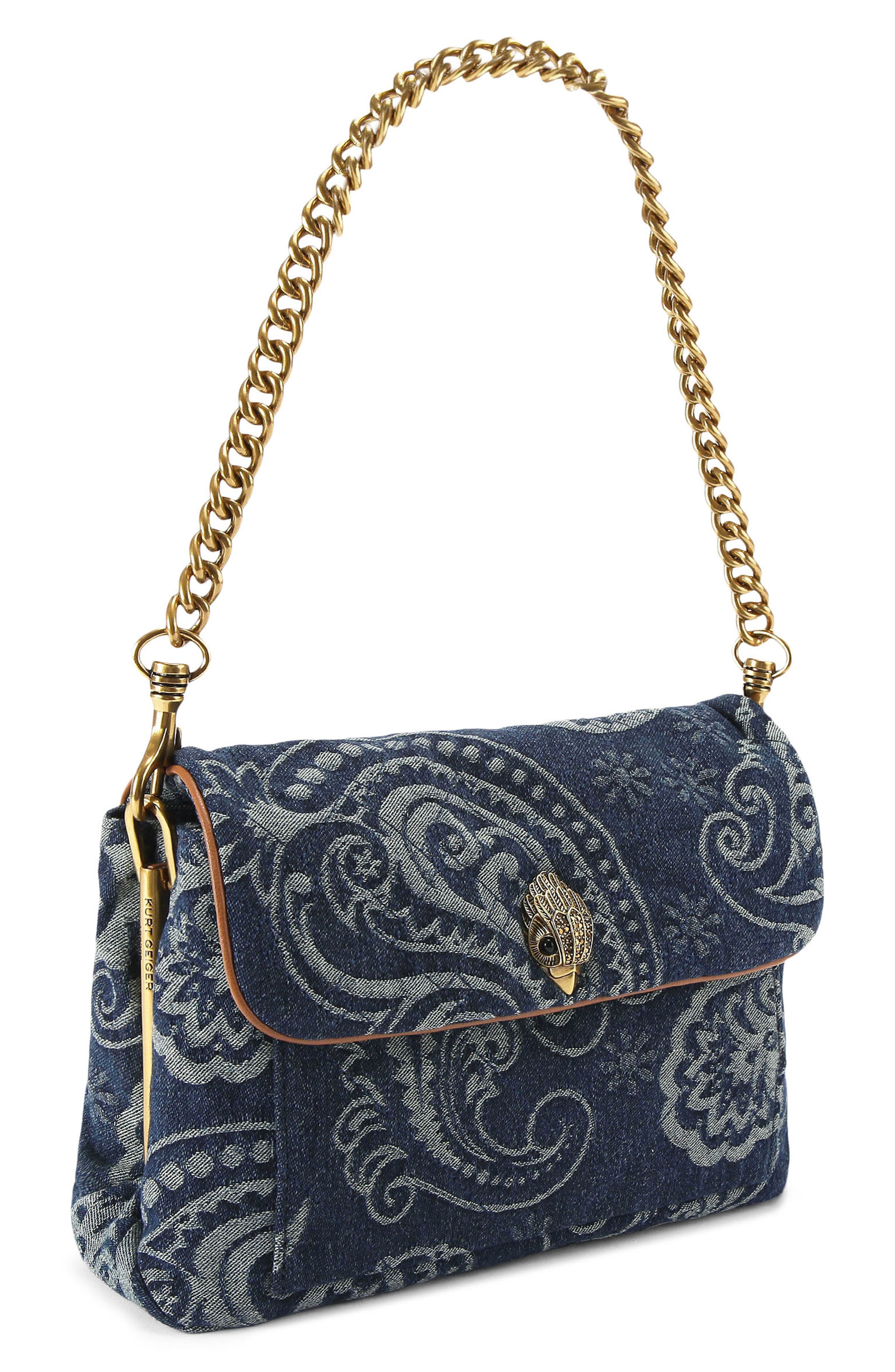 Celia Paisley Jacquard Denim Shoulder Bag, Alternate, color, DENIM