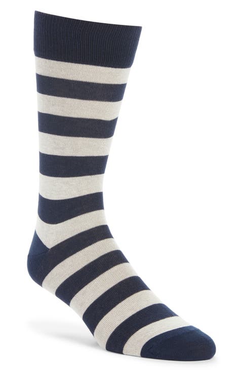 Stripe Cotton Blend Socks