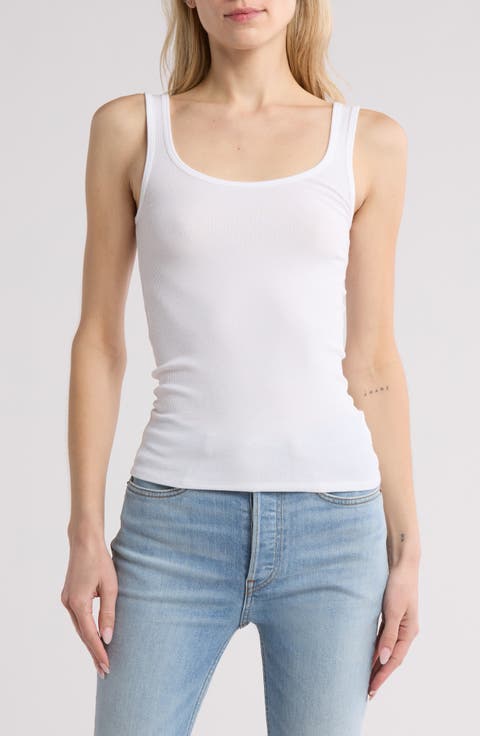 Essie Scoop Neck Ribbed Tank