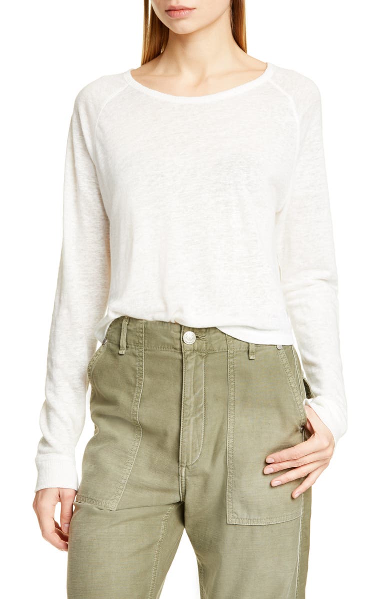 rag & bone Gage High/Low Linen Top, Main, color, 