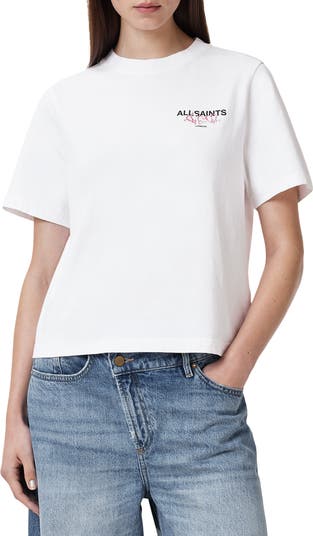 AllSaints Amoré Lisa Heart Embroidered Cotton Graphic T-Shirt