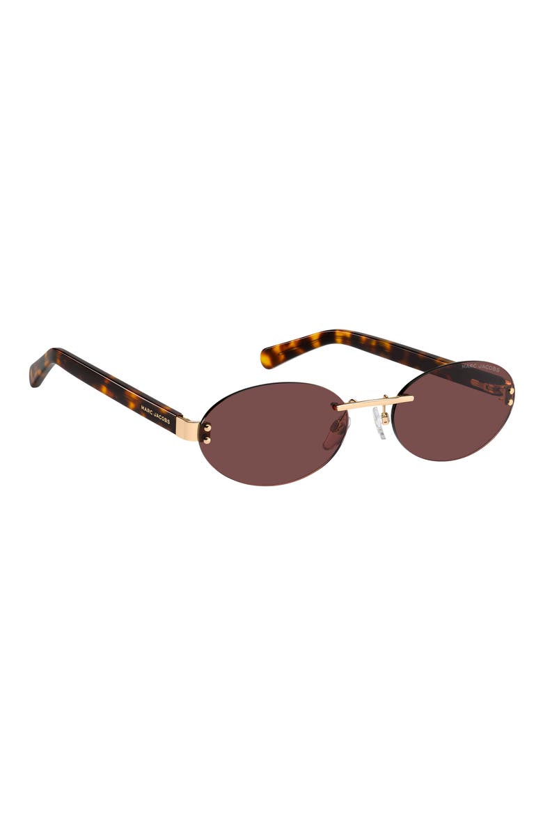 57mm Oval Sunglasses, Alternate, color, GOLD RED/ BURGUNDY