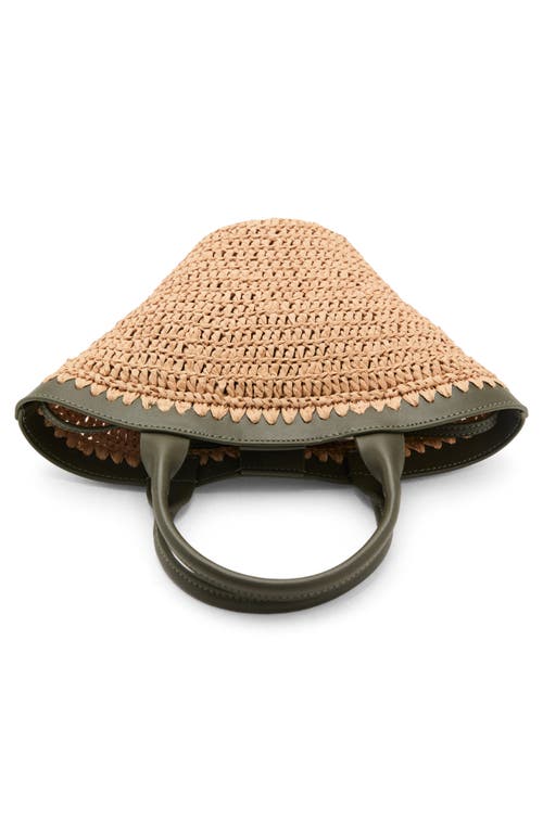 Mango Small Raffia Bucket Bag In Green