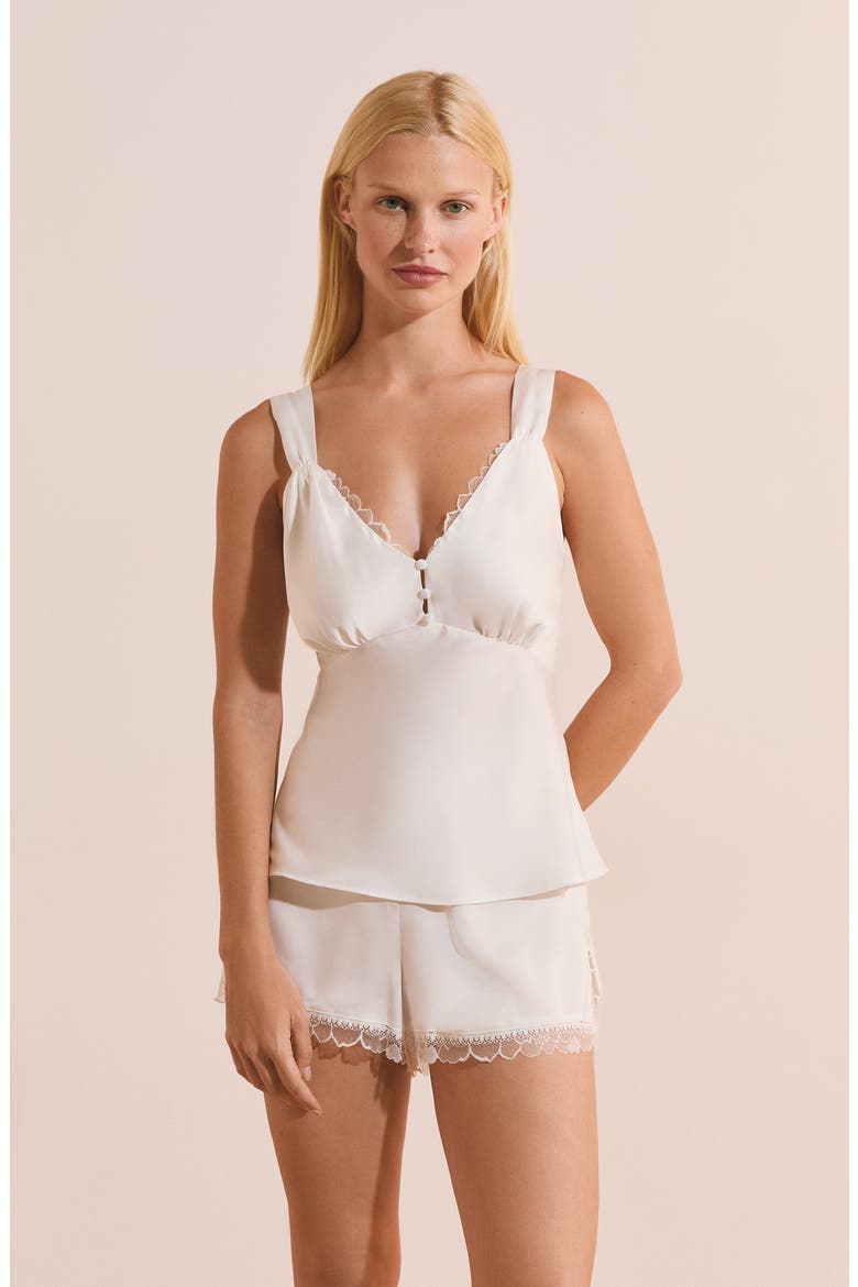 Bridal Bliss Lace Trim Camisole, Alternate, color, WHITE