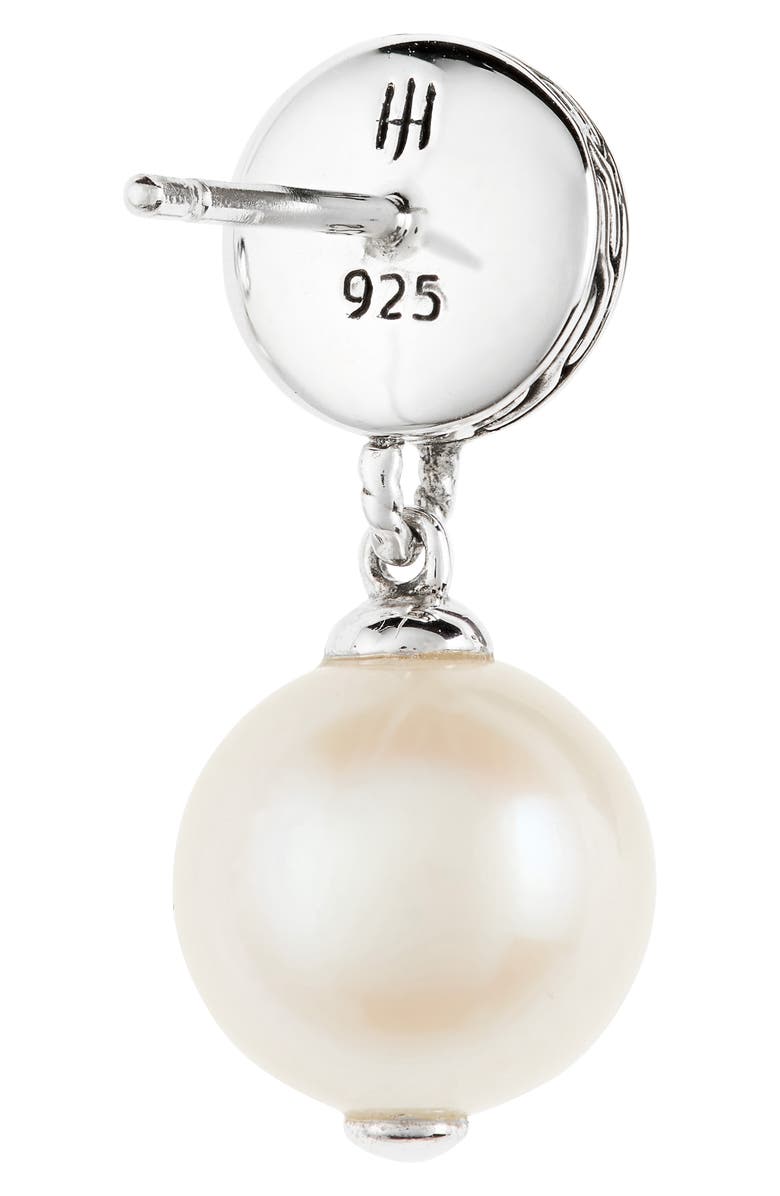 John Hardy Hammered Dot Pearl Drop Earrings, Alternate, color, White