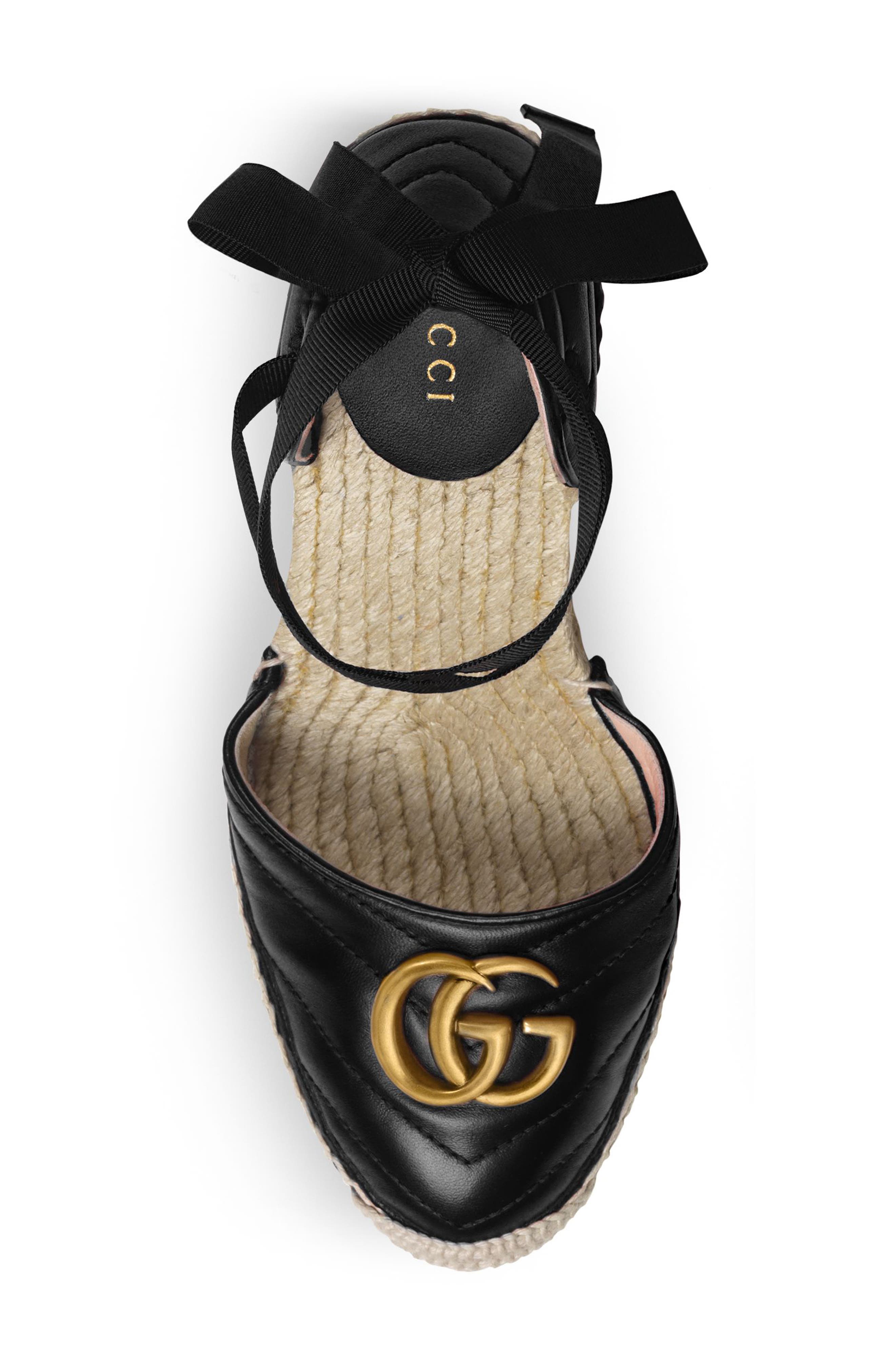 Palmyra Ankle Tie Espadrille Wedge, Alternate, color, BLACK