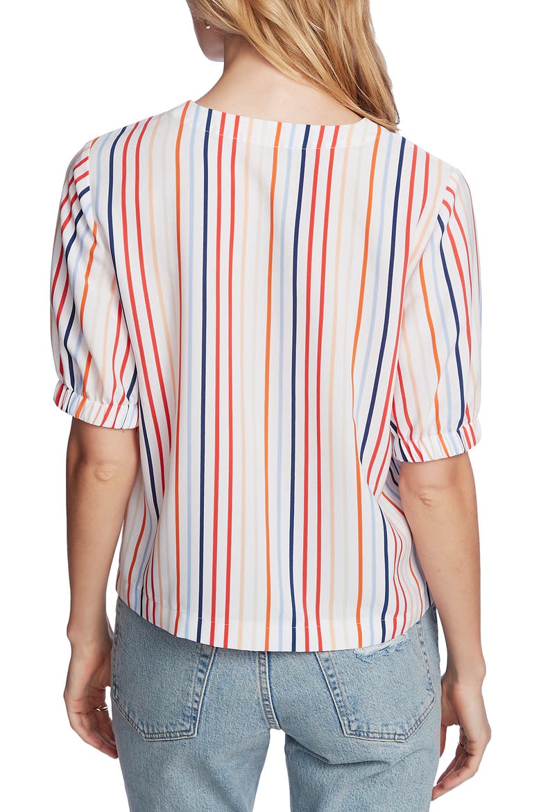 Tropical Stripe Blouse, Alternate, color, ULTRA WHITE