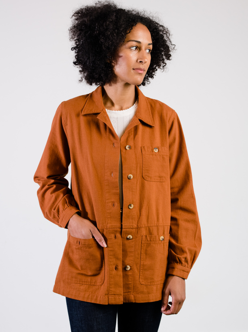 Able Phyllis Utility Shacket In Mocha Bisque