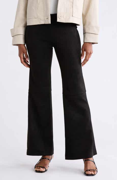 Faux Suede High Waist Bootcut Pants