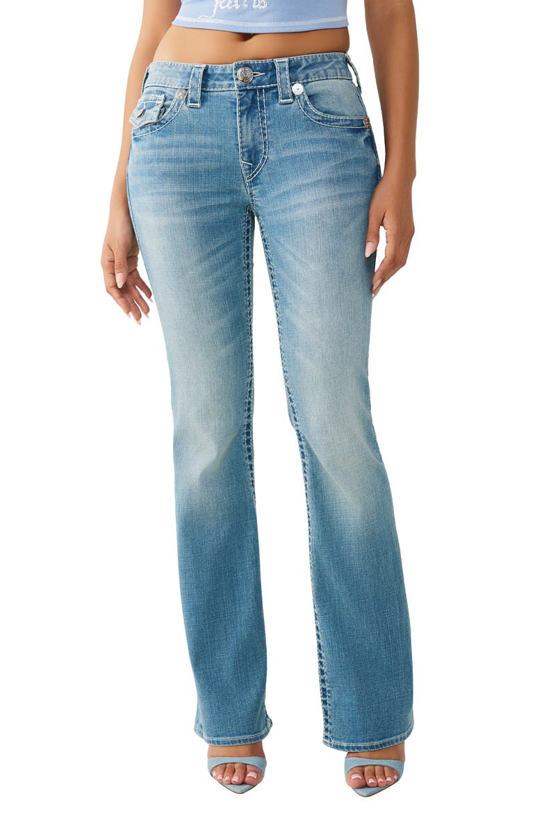 Becca Low Rise Bootcut Jeans, Main, color, MEDIUM WASH