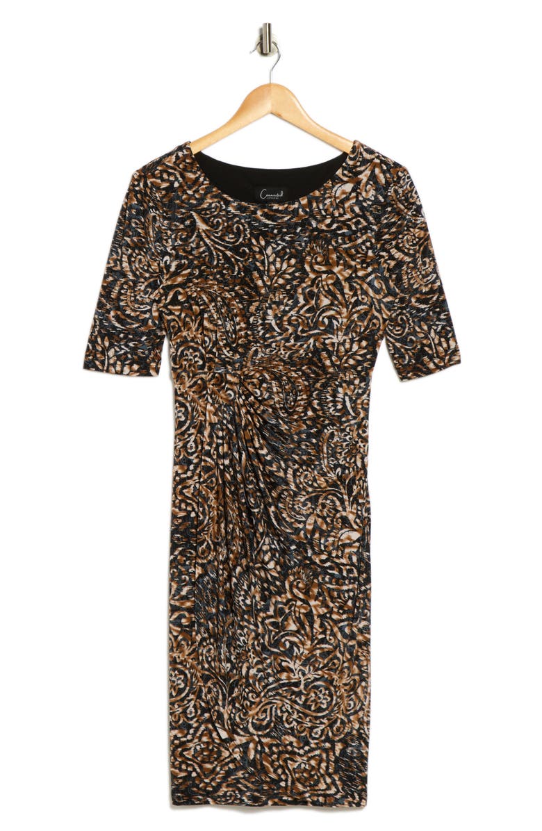 Connected Apparel Faux Wrap Dress, Alternate, color,