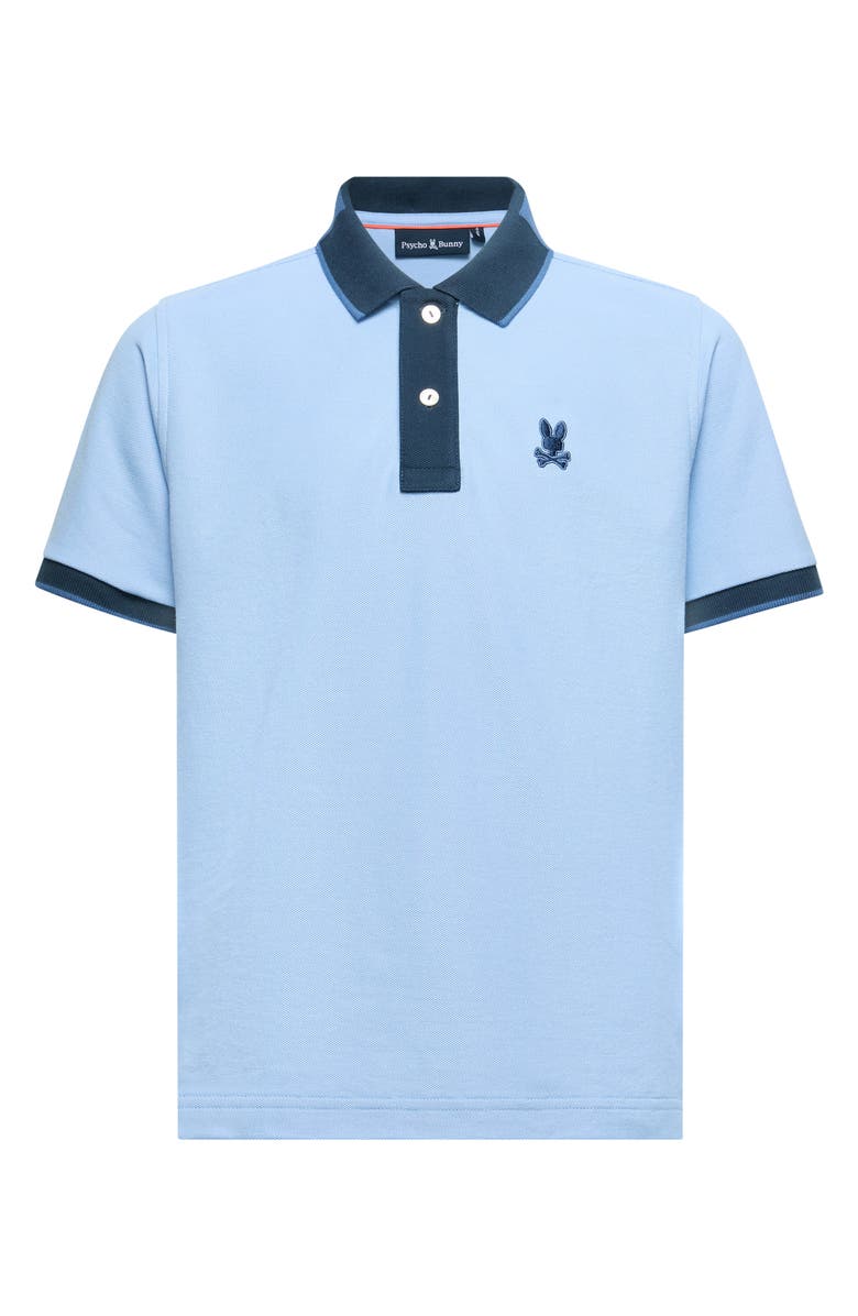 Psycho Bunny Kids' Thatcher Cotton Pique Polo, Main, color, Serenity