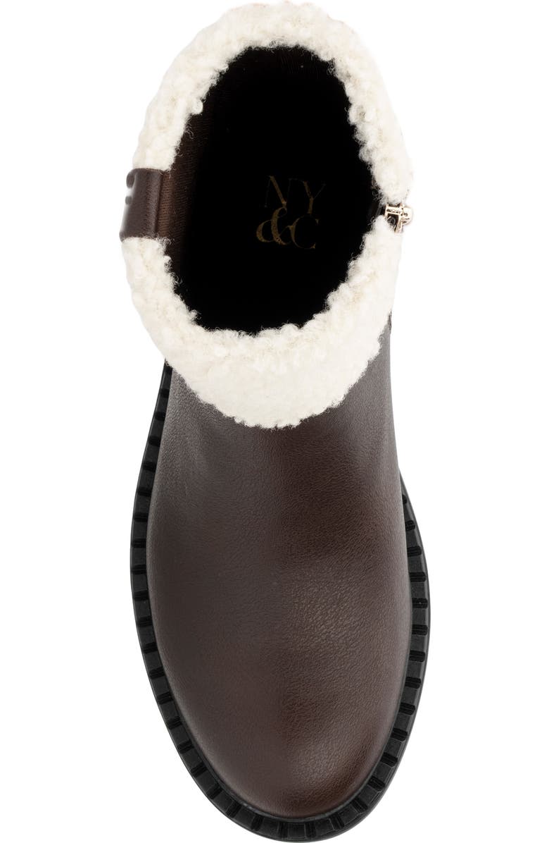 NEW YORK AND COMPANY Nelli Faux Shearling Collar Boot, Alternate, color, Brown